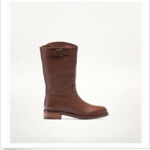 Massimo Dutti Women's Brown Leather Boots Moto